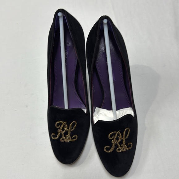 RalphLauren Purple Label Marion Embroidered Velvet Pump Collection made in Italy - Picture 2 of 16